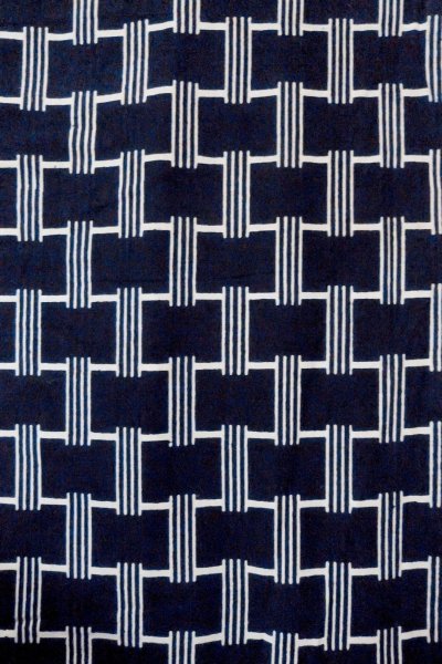 Photo4: O0624T Vintage Japanese kimono    Indigo Blue  YUKATA summer(made in Japan) for women /  Cotton.  Line,   (Grade B) (4)