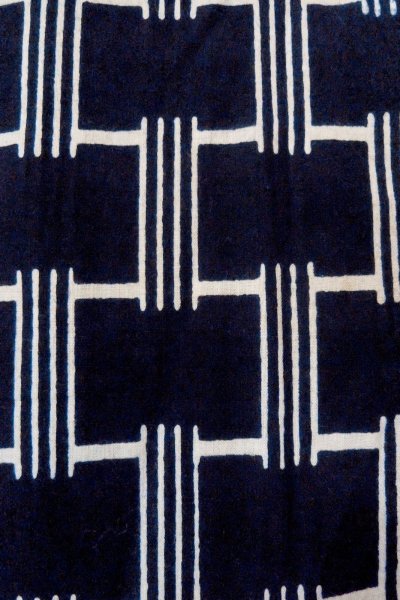 Photo6: O0624T Vintage Japanese kimono    Indigo Blue  YUKATA summer(made in Japan) for women /  Cotton.  Line,   (Grade B) (6)