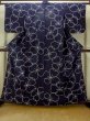 Photo1: O0624U Vintage Japanese kimono  Dark  Indigo Blue  YUKATA summer(made in Japan) for women /  Cotton.  Flower   (Grade B) (1)
