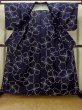 Photo2: O0624U Vintage Japanese kimono  Dark  Indigo Blue  YUKATA summer(made in Japan) for women /  Cotton.  Flower   (Grade B) (2)