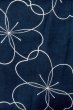Photo4: O0624U Vintage Japanese kimono  Dark  Indigo Blue  YUKATA summer(made in Japan) for women /  Cotton.  Flower   (Grade B) (4)