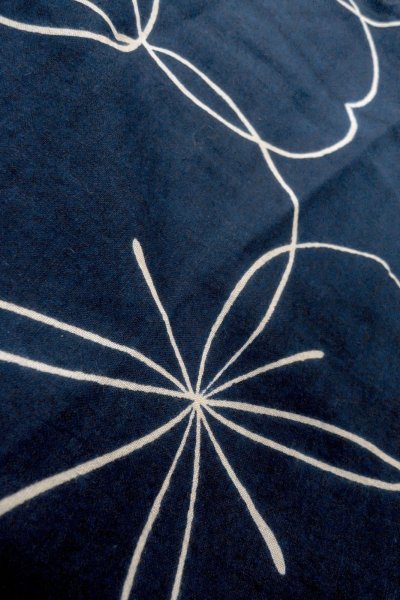 Photo8: O0624U Vintage Japanese kimono  Dark  Indigo Blue  YUKATA summer(made in Japan) for women /  Cotton.  Flower   (Grade B) (8)