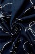 Photo12: O0624U Vintage Japanese kimono  Dark  Indigo Blue  YUKATA summer(made in Japan) for women /  Cotton.  Flower   (Grade B) (12)