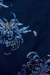 Photo4: O0624V Vintage Japanese kimono  Dark  Indigo Blue  Pour Dyed Yukata for women /  Cotton.  Chrysanthemum   (Grade B) (4)