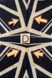 Photo17: O0624W Vintage Japanese kimono  Dark  Indigo Blue  YUKATA summer(made in Japan) for women /  Cotton.  Geometrical pattern   (Grade C) (17)