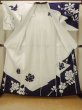 Photo2: O0624X Vintage Japanese kimono    White  YUKATA summer(made in Japan) for women /  Cotton/hemp  Flower,   (Grade C) (2)
