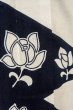 Photo5: O0624X Vintage Japanese kimono    White  YUKATA summer(made in Japan) for women /  Cotton/hemp  Flower,   (Grade C) (5)