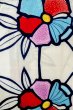 Photo4: O0624Y Vintage Japanese kimono    White  YUKATA summer(made in Japan) for women /  Cotton.  Flower,   (Grade B) (4)