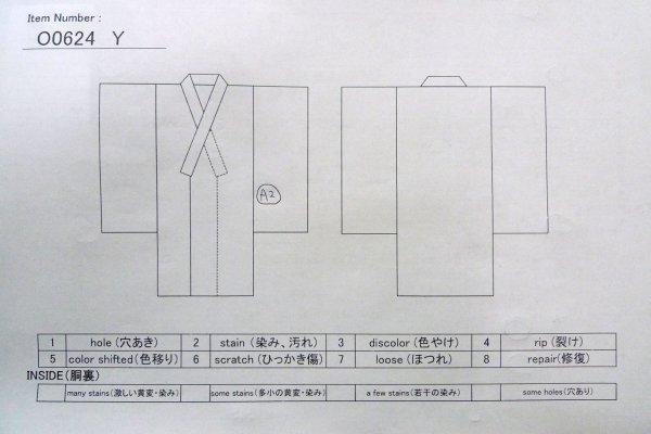 Photo13: O0624Y Vintage Japanese kimono    White  YUKATA summer(made in Japan) for women /  Cotton.  Flower,   (Grade B) (13)