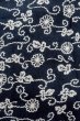 Photo6: O0625A Vintage Japanese kimono  Dark Indigo Blue YUKATA summer(made in Japan) for women / Cotton/hemp Chrysanthemum,   (Grade C) (6)