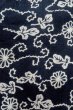 Photo7: O0625A Vintage Japanese kimono  Dark Indigo Blue YUKATA summer(made in Japan) for women / Cotton/hemp Chrysanthemum,   (Grade C) (7)