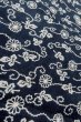 Photo8: O0625A Vintage Japanese kimono  Dark Indigo Blue YUKATA summer(made in Japan) for women / Cotton/hemp Chrysanthemum,   (Grade C) (8)