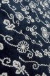 Photo9: O0625A Vintage Japanese kimono  Dark Indigo Blue YUKATA summer(made in Japan) for women / Cotton/hemp Chrysanthemum,   (Grade C) (9)