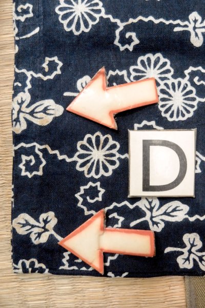 Photo17: O0625A Vintage Japanese kimono  Dark Indigo Blue YUKATA summer(made in Japan) for women / Cotton/hemp Chrysanthemum,   (Grade C) (17)