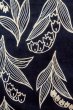 Photo4: O0625B Vintage Japanese kimono  Dark Indigo Blue YUKATA summer(made in Japan) for women / Cotton/hemp  Lily of the valley pattern  (Grade C) (4)