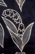 Photo5: O0625B Vintage Japanese kimono  Dark Indigo Blue YUKATA summer(made in Japan) for women / Cotton/hemp  Lily of the valley pattern  (Grade C) (5)