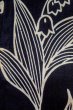 Photo7: O0625B Vintage Japanese kimono  Dark Indigo Blue YUKATA summer(made in Japan) for women / Cotton/hemp  Lily of the valley pattern  (Grade C) (7)