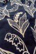 Photo10: O0625B Vintage Japanese kimono  Dark Indigo Blue YUKATA summer(made in Japan) for women / Cotton/hemp  Lily of the valley pattern  (Grade C) (10)