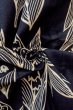 Photo12: O0625B Vintage Japanese kimono  Dark Indigo Blue YUKATA summer(made in Japan) for women / Cotton/hemp  Lily of the valley pattern  (Grade C) (12)