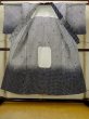 Photo2: O0625C Vintage Japanese kimono  Dark Indigo Blue YUKATA summer(made in Japan) for women / Cotton/hemp Plaid Checks   (Grade C) (2)