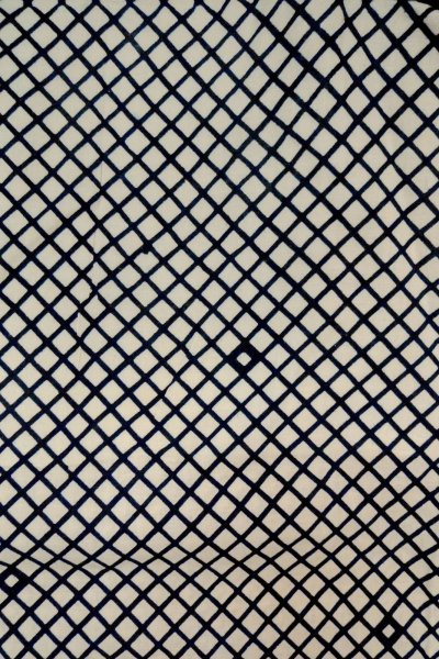 Photo3: O0625C Vintage Japanese kimono  Dark Indigo Blue YUKATA summer(made in Japan) for women / Cotton/hemp Plaid Checks   (Grade C) (3)