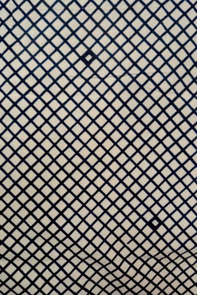 Photo4: O0625C Vintage Japanese kimono  Dark Indigo Blue YUKATA summer(made in Japan) for women / Cotton/hemp Plaid Checks   (Grade C) (4)