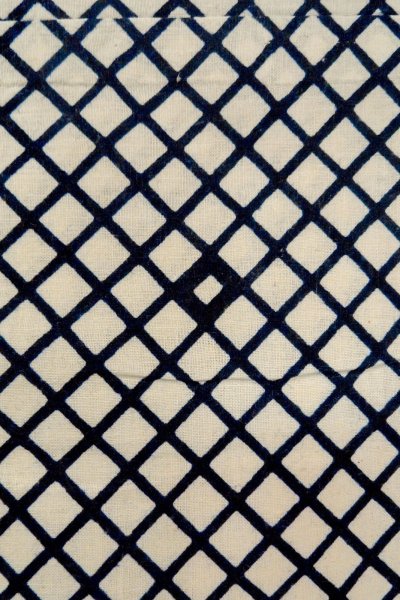 Photo6: O0625C Vintage Japanese kimono  Dark Indigo Blue YUKATA summer(made in Japan) for women / Cotton/hemp Plaid Checks   (Grade C) (6)