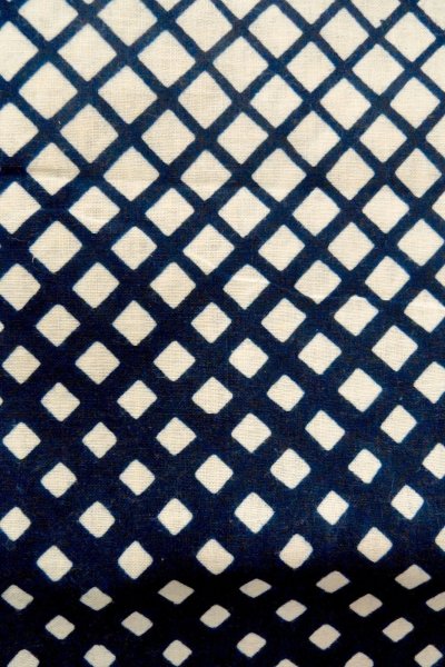 Photo8: O0625C Vintage Japanese kimono  Dark Indigo Blue YUKATA summer(made in Japan) for women / Cotton/hemp Plaid Checks   (Grade C) (8)