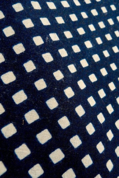 Photo9: O0625C Vintage Japanese kimono  Dark Indigo Blue YUKATA summer(made in Japan) for women / Cotton/hemp Plaid Checks   (Grade C) (9)