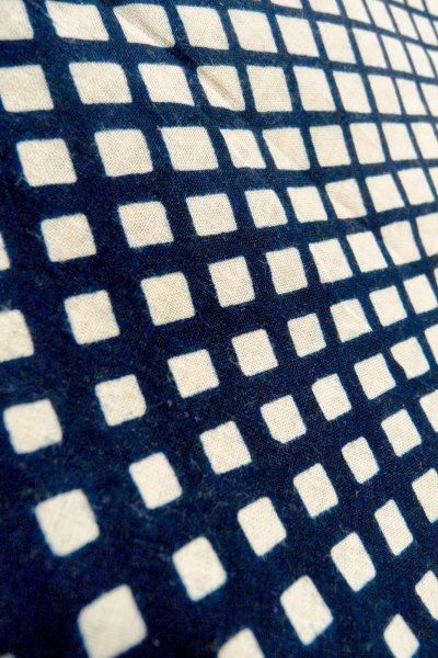 Photo10: O0625C Vintage Japanese kimono  Dark Indigo Blue YUKATA summer(made in Japan) for women / Cotton/hemp Plaid Checks   (Grade C) (10)