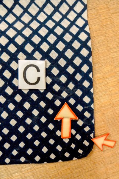 Photo18: O0625C Vintage Japanese kimono  Dark Indigo Blue YUKATA summer(made in Japan) for women / Cotton/hemp Plaid Checks   (Grade C) (18)