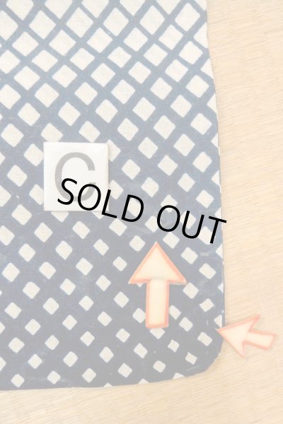 Photo18: O0625C Vintage Japanese kimono  Dark Indigo Blue YUKATA summer(made in Japan) for women / Cotton/hemp Plaid Checks   (Grade C) (18)