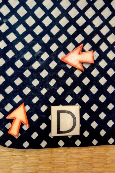 Photo19: O0625C Vintage Japanese kimono  Dark Indigo Blue YUKATA summer(made in Japan) for women / Cotton/hemp Plaid Checks   (Grade C) (19)