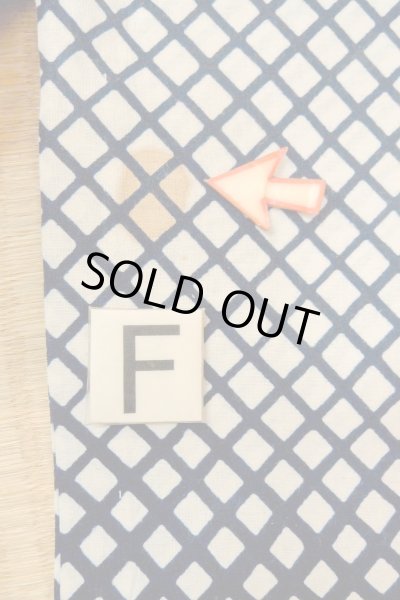 Photo21: O0625C Vintage Japanese kimono  Dark Indigo Blue YUKATA summer(made in Japan) for women / Cotton/hemp Plaid Checks   (Grade C) (21)