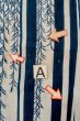 Photo14: O0625D Antique Japanese kimono   Indigo Blue YUKATA summer(made in Japan) for women / Cotton/hemp Tall grass,   (Grade C) (14)