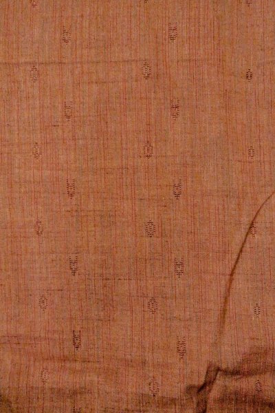 Photo4: Mint O0711D Used Japanese kimono  Grayish Vermilion TSUMUGI pongee for women / Silk. Line,   (Grade A) (4)