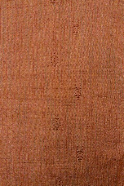 Photo5: Mint O0711D Used Japanese kimono  Grayish Vermilion TSUMUGI pongee for women / Silk. Line,   (Grade A) (5)