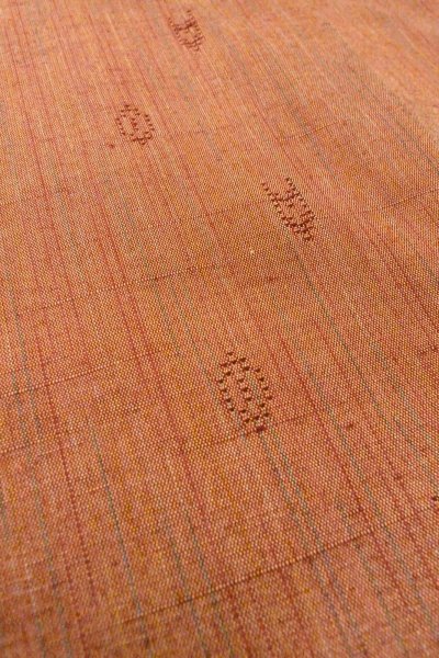 Photo10: Mint O0711D Used Japanese kimono  Grayish Vermilion TSUMUGI pongee for women / Silk. Line,   (Grade A) (10)