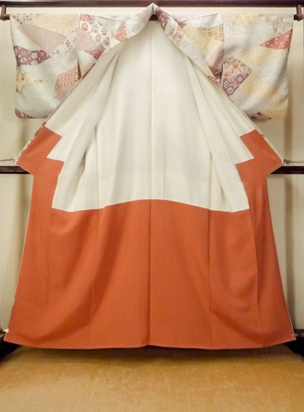 Photo2: Mint O0711E Used Japanese kimono   Multi Color KOMON dyed for women / Silk. Flower,   (Grade A) (2)