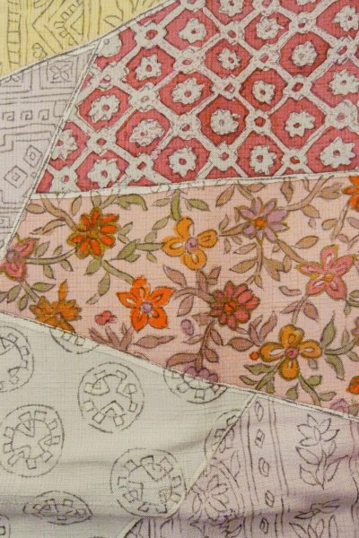 Photo6: Mint O0711E Used Japanese kimono   Multi Color KOMON dyed for women / Silk. Flower,   (Grade A) (6)