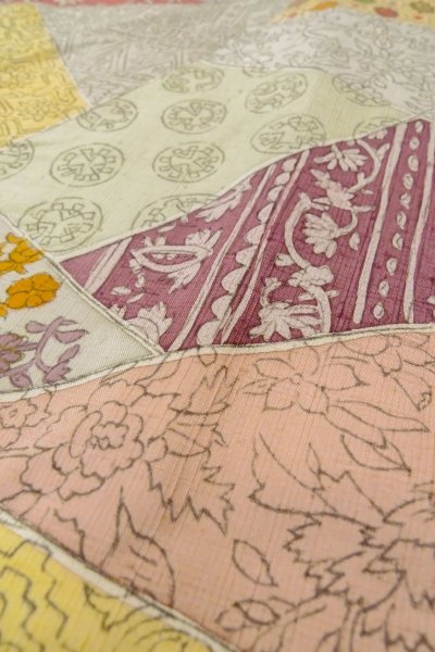 Photo8: Mint O0711E Used Japanese kimono   Multi Color KOMON dyed for women / Silk. Flower,   (Grade A) (8)