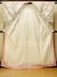 Photo2: O0711F Used Japanese kimono   White TOKAMACHI-TSUMUGI for women / Silk. Camellia,   (Grade B) (2)