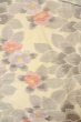 Photo3: O0711F Used Japanese kimono   White TOKAMACHI-TSUMUGI for women / Silk. Camellia,   (Grade B) (3)