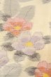 Photo6: O0711F Used Japanese kimono   White TOKAMACHI-TSUMUGI for women / Silk. Camellia,   (Grade B) (6)