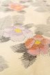 Photo8: O0711F Used Japanese kimono   White TOKAMACHI-TSUMUGI for women / Silk. Camellia,   (Grade B) (8)