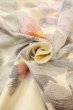 Photo11: O0711F Used Japanese kimono   White TOKAMACHI-TSUMUGI for women / Silk. Camellia,   (Grade B) (11)