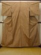 Photo1: O0711G Used Japanese kimono   Multi Color TSUMUGI pongee for women / Silk. Stripes   (Grade B) (1)