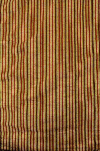 Photo4: O0711G Used Japanese kimono   Multi Color TSUMUGI pongee for women / Silk. Stripes   (Grade B) (4)
