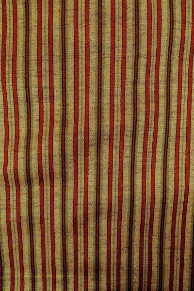 Photo5: O0711G Used Japanese kimono   Multi Color TSUMUGI pongee for women / Silk. Stripes   (Grade B) (5)