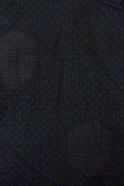 Photo3: Mint O0711H Used Japanese kimono   Black ISHIGE-YUKI-TSUMUGI for women / Silk. Tortoise-shell pattern(Hexagonal pattern),   (Grade A) (3)